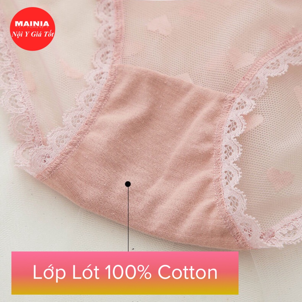 Quần Lót Ren Nữ Xuyên Thấu Đính Nơ Xinh Xắn Dễ Thương Chíp Nữ Ren Cao Cấp Mainia Shop