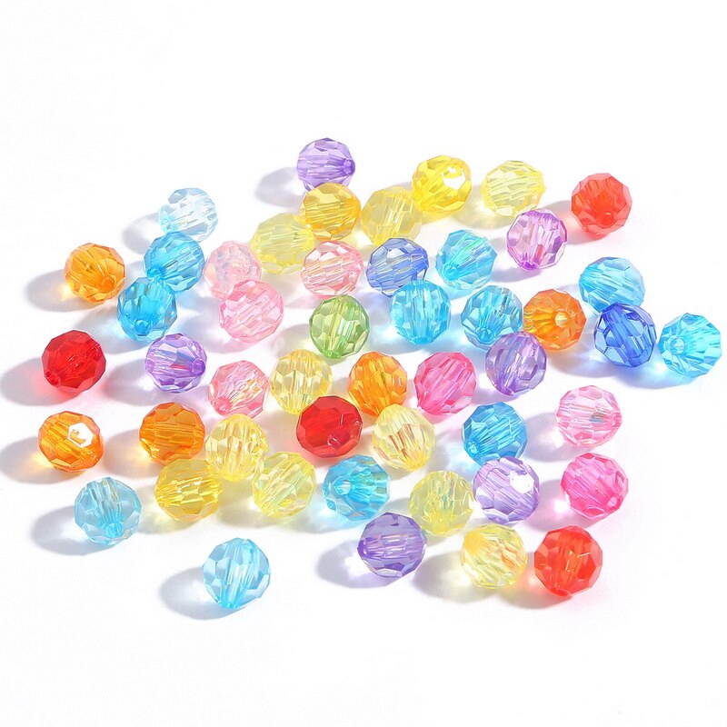 Chuỗi hạt tròn bằng acrylic dùng làm trang sức kích thước 6mm 8mm 10mm 12mm