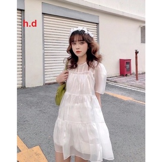 Đầm Suông 2 Lớp Babydoll Dáng Thụng Ulzzang Hàn Quốc