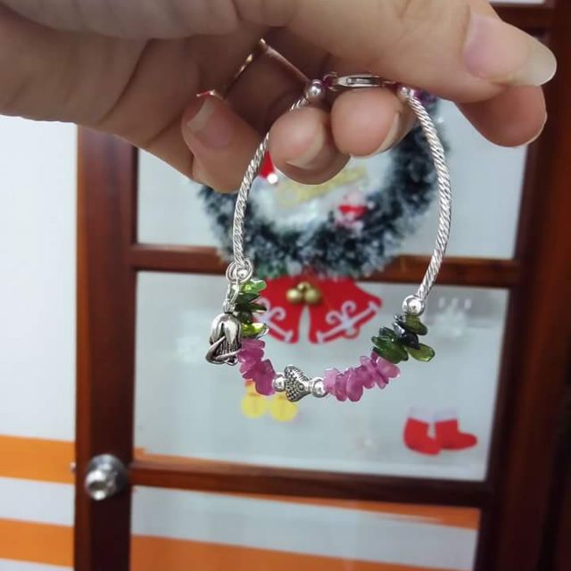 VÒNG TAY ĐÁ TOURMALINE MIX BẠC | BigBuy360 - bigbuy360.vn