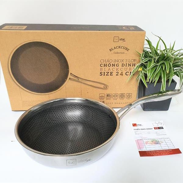 Chảo tổ ong BLACK CUBE sâu lòng. Chảo FIVESTAR cao cấp