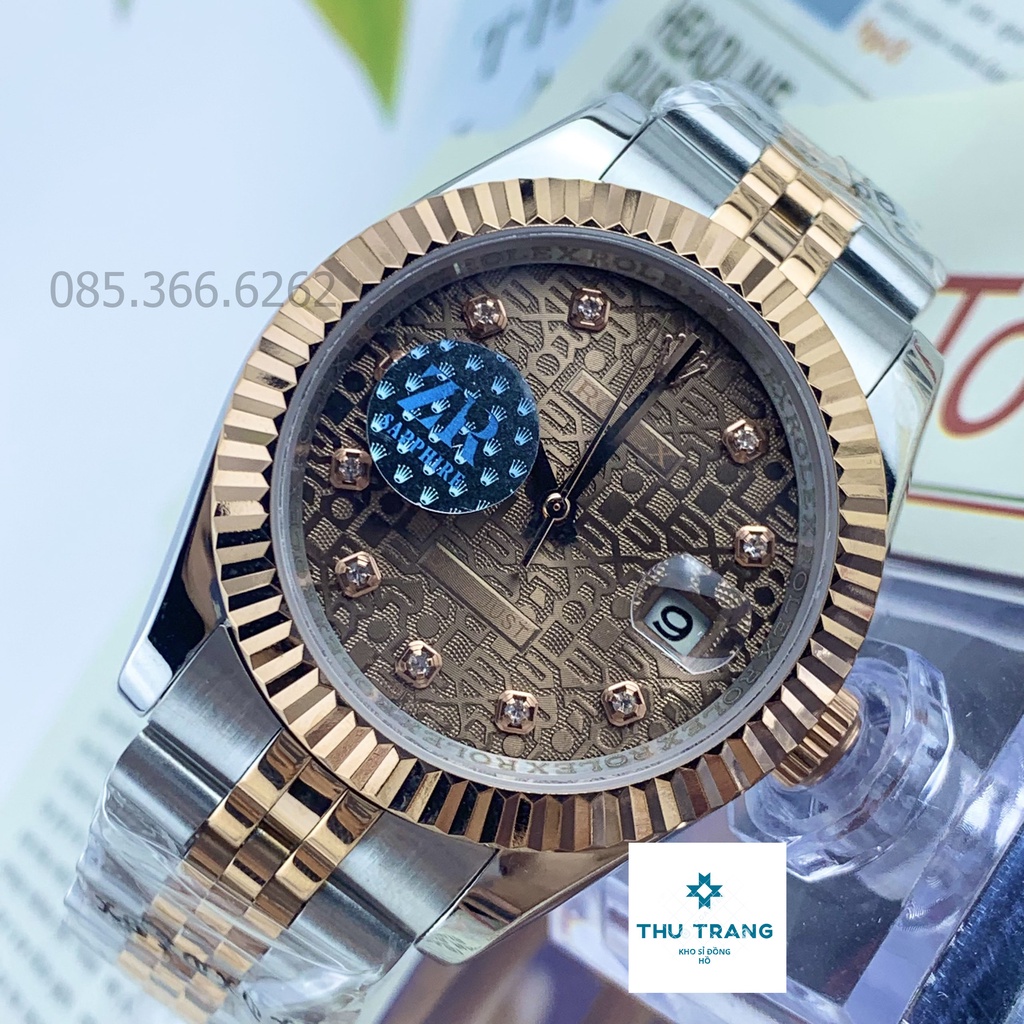 Đồng hồ nam Đồng hồ cơ Automatic Rolex Classic 3D màu nâu cafe size 40-41mm