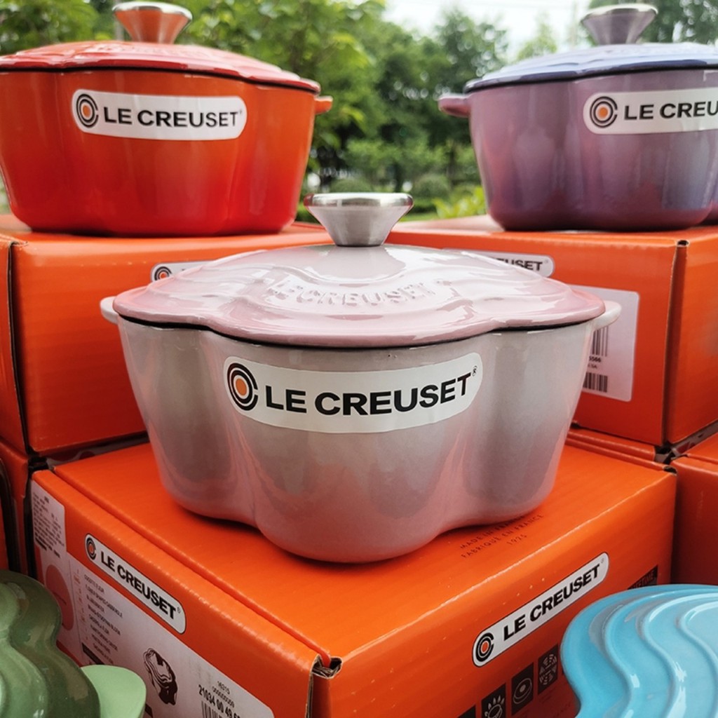 Nồi Le Creuset - Pháp \Đường kính 21cm Nồi gang tráng men cao cấp, nồi hình hoa