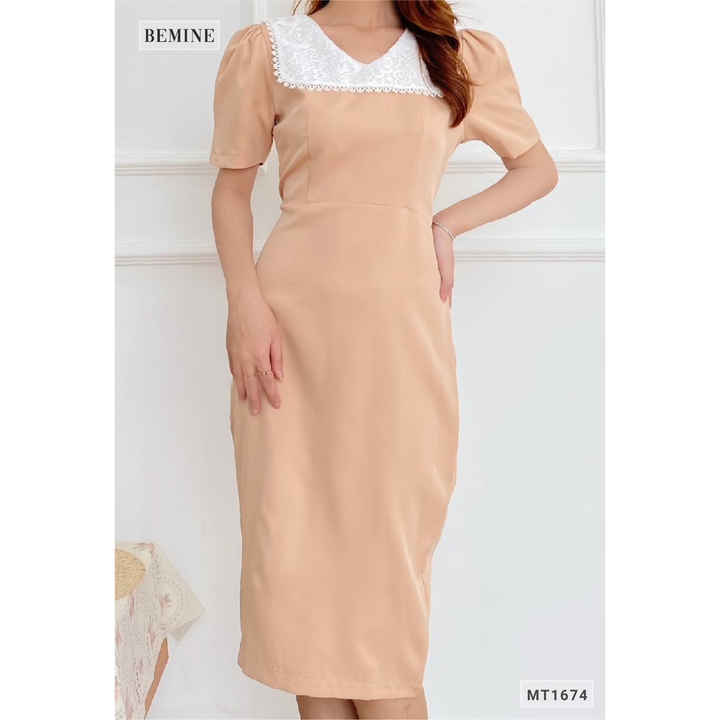 Đầm body cổ tim cổ phối BEMINE MT1674DA | BigBuy360 - bigbuy360.vn