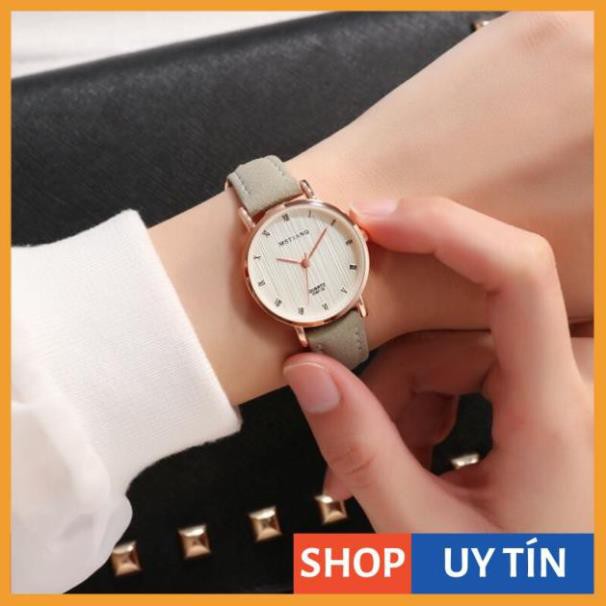 [Hàng Cao Cấp] - Đồng hồ nữ MSTIANQ dây da lộn 5 màu siêu xinh