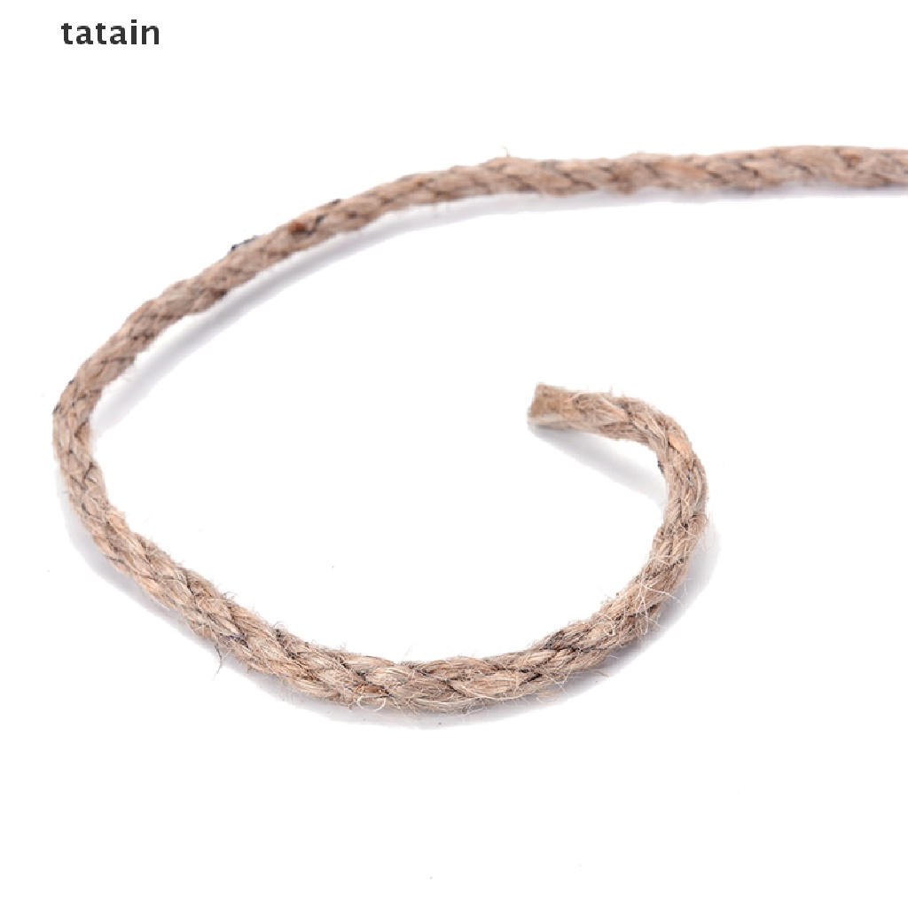 [TAT] 10M 6mm Jute String Twine Twisted Hessian Burlap Hemp Cord Rope Brown CVX