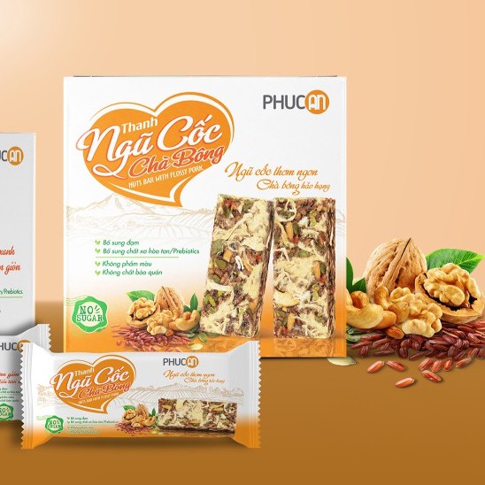 Thanh ngũ cốc chà bông hỗ trợ ăn kiêng giảm cân hiệu quả an toàn với hộp 100g (5 gói x 20) tập gym thể thao giảm cân