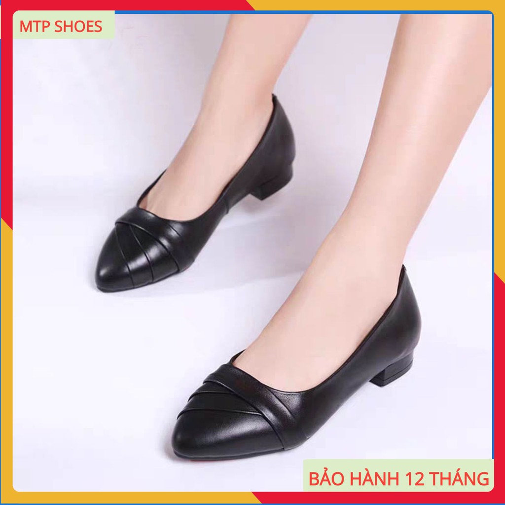 Giày búp bê nữ ❤FREESHIP❤ giày công sở nữ đế vuông 2cm chất da lỳ cao cấp siêu mềm - BB01