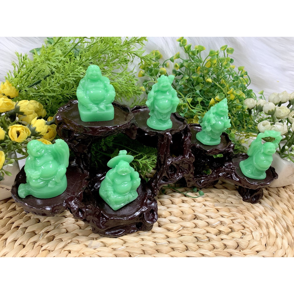 Full Set 6 tượng Bồ Tát Di Lặc Hoan Hỉ Tài Lộc tọa đế 6 chân  ( Hình Thật - Video Thật )