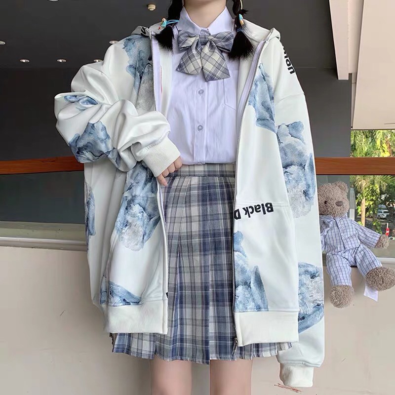 Áo khoác nỉ cardigan unisex form rộng In Toàn Thân Black Demon nam nữ ulzzang Wind | BigBuy360 - bigbuy360.vn