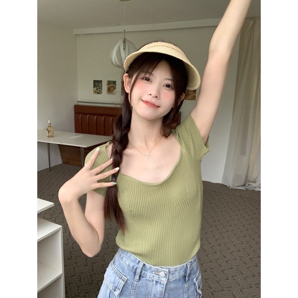 ÁO LEN NỮ TAY NGẮN ULZZANG