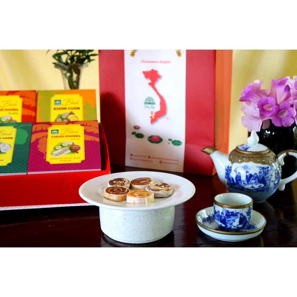 Combo 4 hộp mứt trái cây cuộn ít ngọt đặc sản Đồng Tháp làm quà biếu Tết | BigBuy360 - bigbuy360.vn