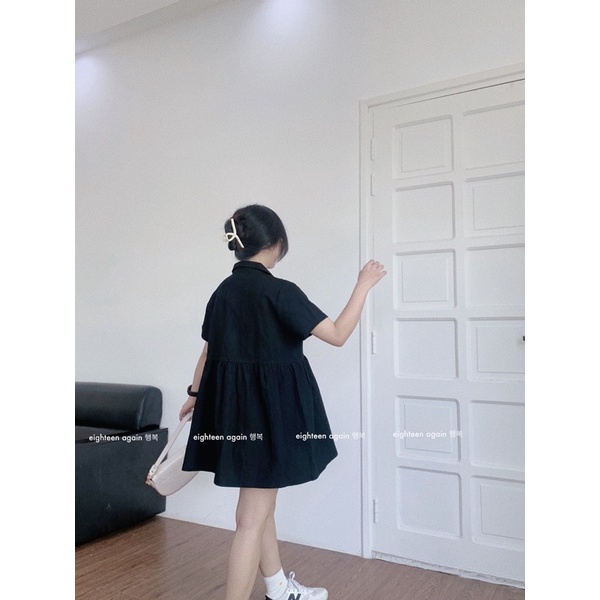 Đầm babydoll đen ngắn 18made ✿ 𝐁𝐲 𝐄𝐢𝐠𝐡𝐭𝐞𝐞𝐧 𝐀𝐠𝐚𝐢𝐧