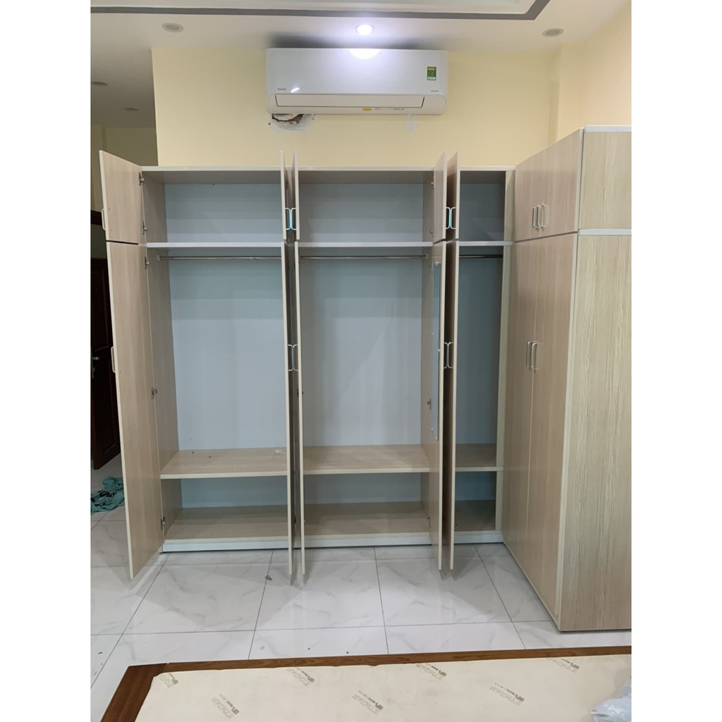 Tủ nhựa gia đinh hình chữ L cao 2m4 , nội thất gia đình