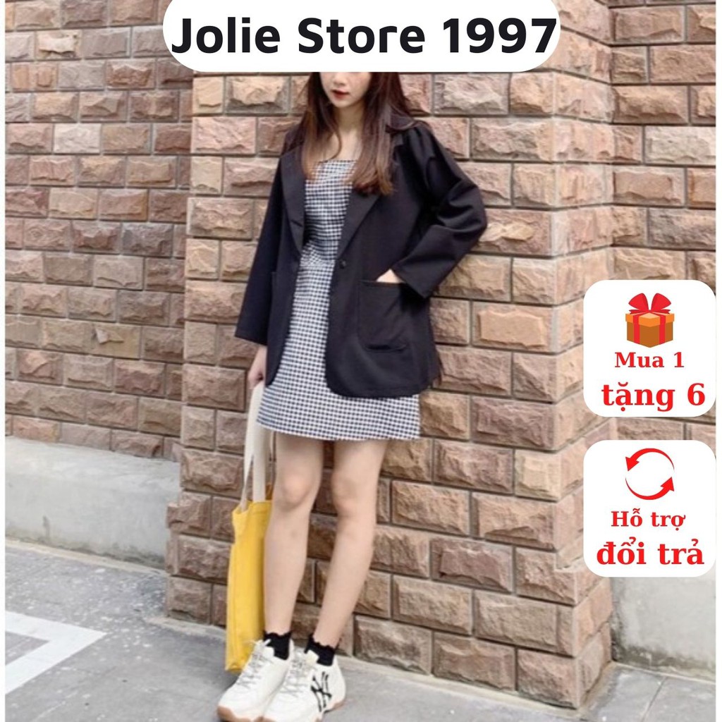 Áo Blazer màu đen, áo vest tay dài 1 lớp trơn cho nữ màu đen- màu be - màu nâu