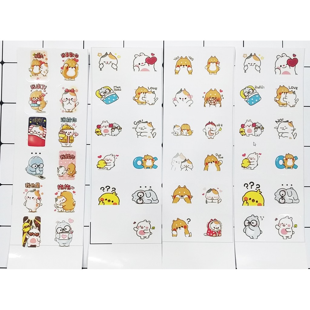 sticker tonton SI5 hình dán dễ thương trang trí dán sổ dán điện thoại 1 tờ 7*19,5cm bullet journal