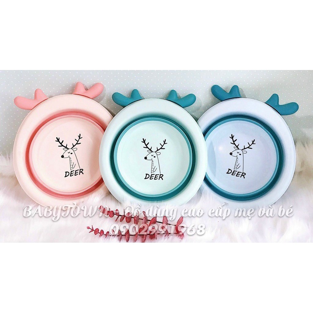 Thau/Chậu rửa mặt gấp gọn Deer - Hình Hưu