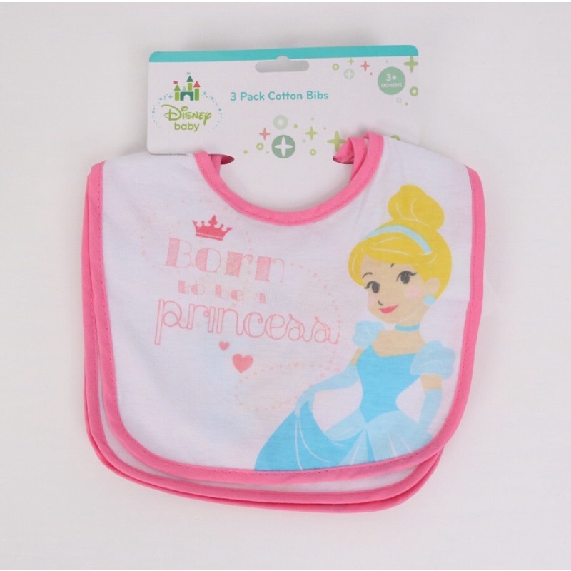 Set 3 yếm ăn dặm Disney baby cotton có chống thấm xuất dư cho bé trai bé gái onweb ~13$