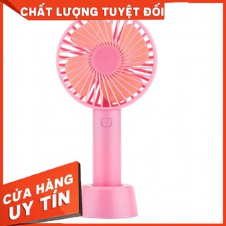 Quạt mini tích điện cầm tay có đế 3 tốc độ