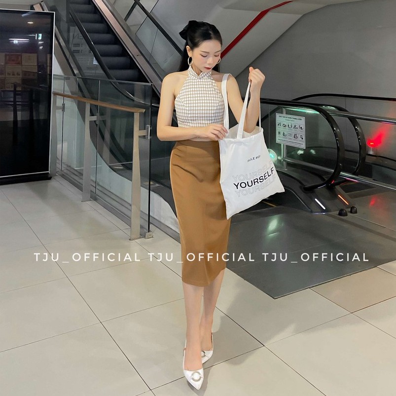 Chân váy dáng chữ A, dài qua gối lưng cao xẻ sau màu trơn đủ size, phong cách công sở ulzzang Hàn Quốc T-Ju(cv Sao Linh) | BigBuy360 - bigbuy360.vn