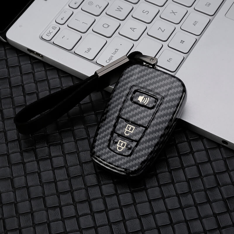 Vỏ Da Sợi Carbon Bảo Vệ Chìa Khóa Xe Hơi Toyota Corolla cross Corolla Camry