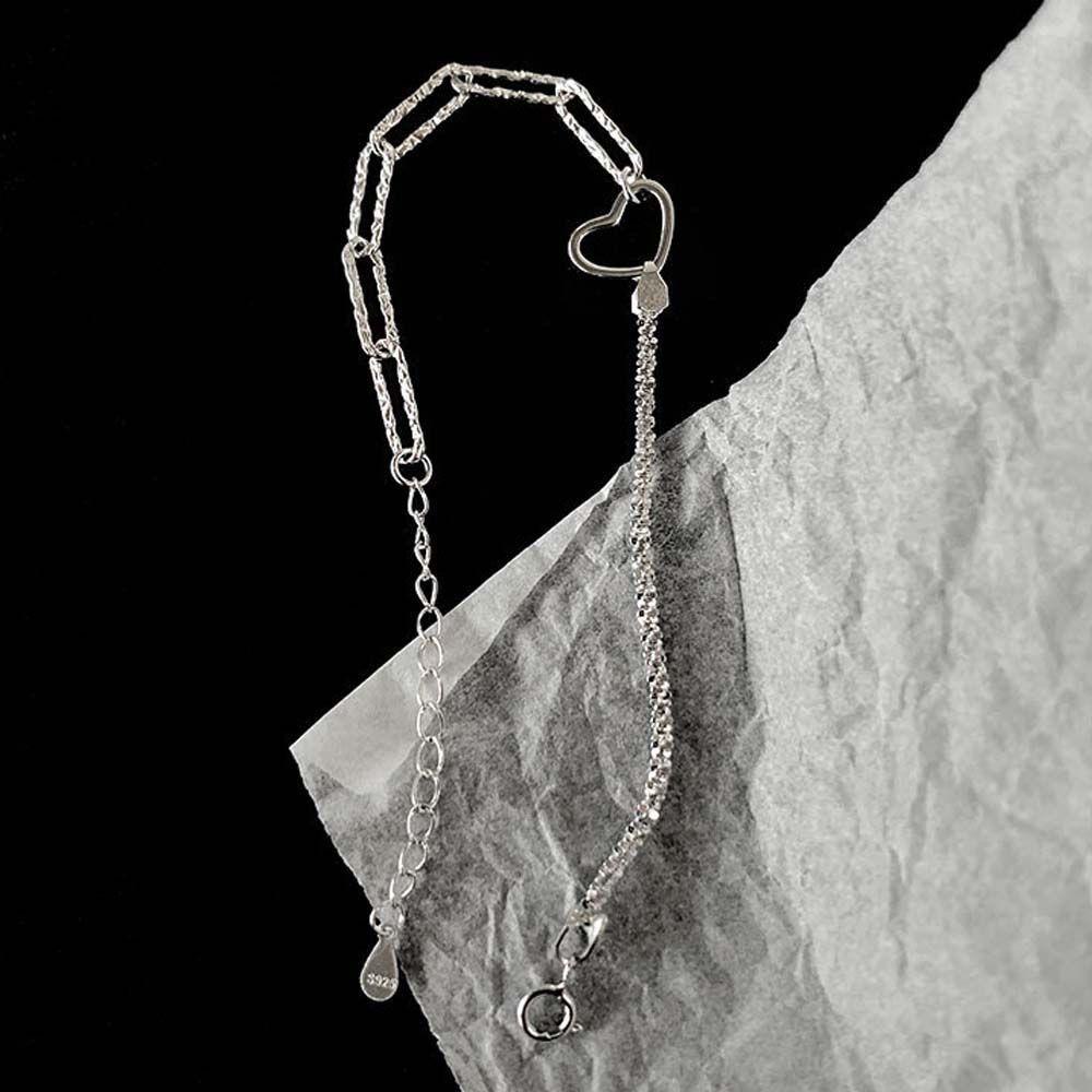 Vòng Tay Dây Xích Mặt Trái Tim Có Thể Điều Chỉnh Cho Cặp Đôi