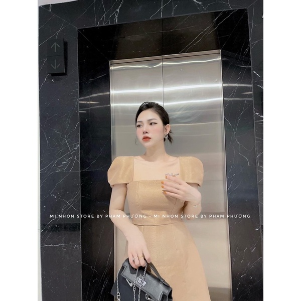 Váy tafta óng tay hến kèm tag ntcloset