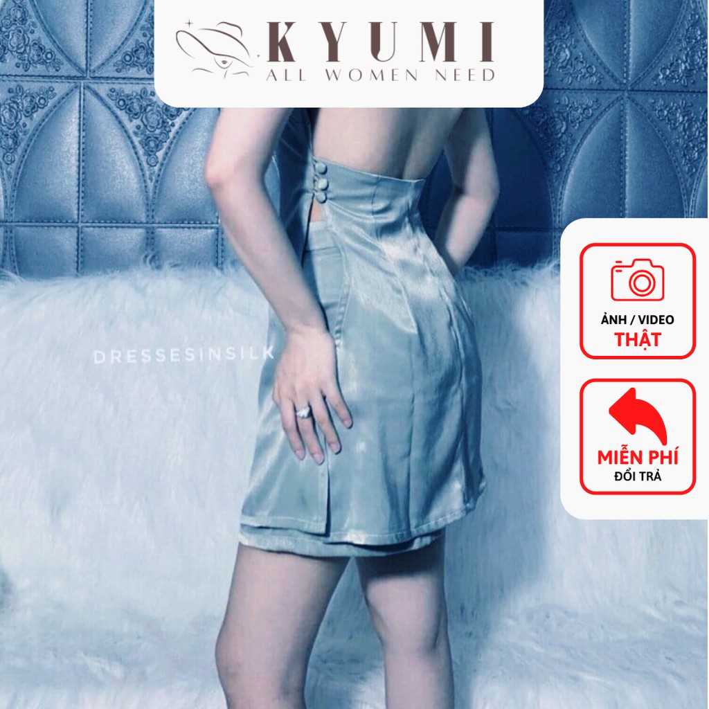 Đồ ngủ sexy đồ ngủ 2 dây áo form dài có mút ngực KYUMI OFFICIAL, chất liệu lụa satin, freesize 40-60kg tùy chiều cao 025 | BigBuy360 - bigbuy360.vn