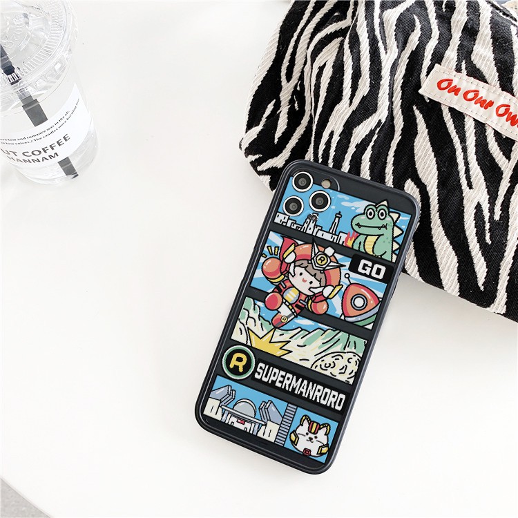 Ốp lưng iphone cạnh vuông Super Roro dành cho ip 6/6plus/6s/6splus/7/7plus/8/8plus/x/xr/xs/11/12/pro/max/mini - e35