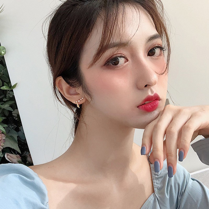 Bông tai gài dành cho nữ khuyên tai đính đá ngôi sao 6 cánh TB258 TOBI STORE