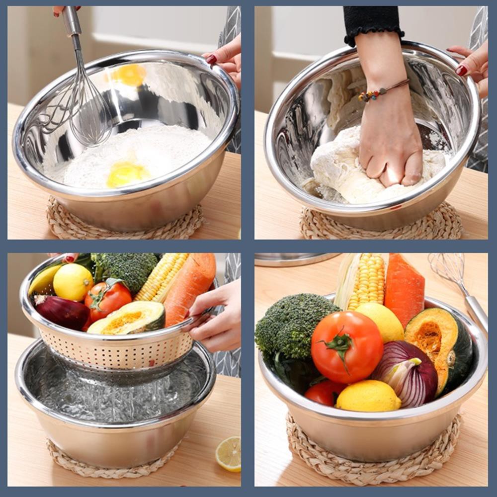 Bộ 5 thố bát tròn Inox đồ dùng phòng bếp đa năng mã- Kami 20019