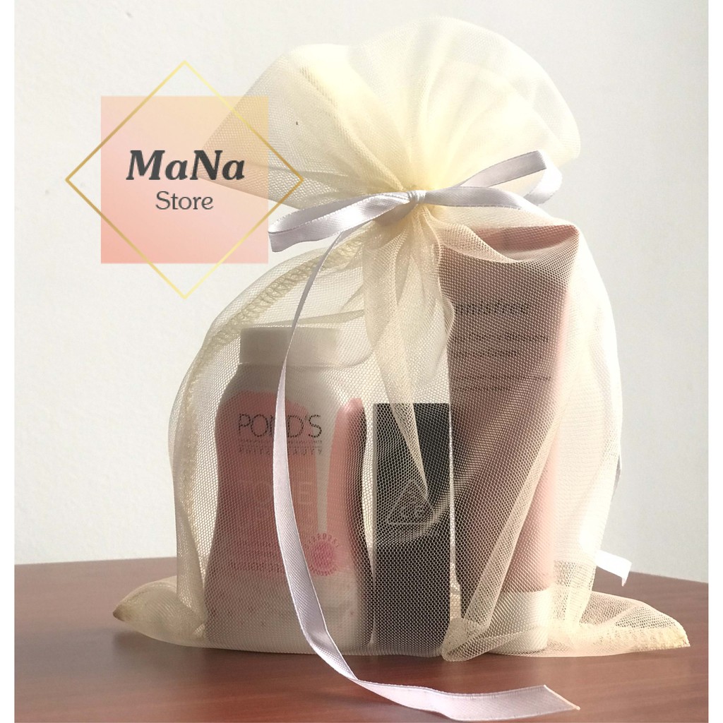 Sỉ 50 Túi lưới đựng quà tặng cỡ lớn rẻ xinh (dây rút ruy băng) 30x20 | BigBuy360 - bigbuy360.vn