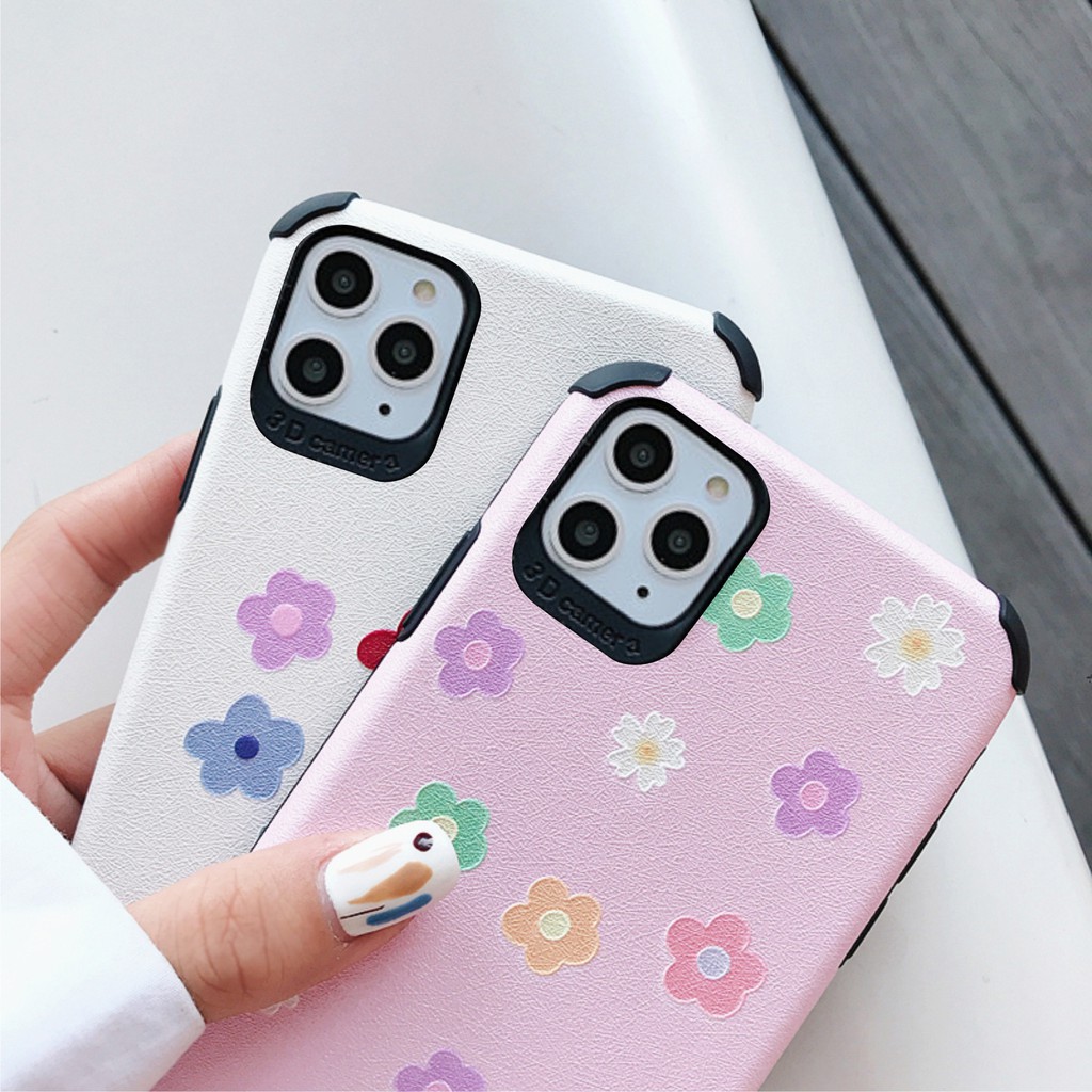 Ốp Lưng Da IMD Smiley Flower - R012