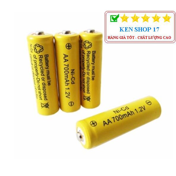 Bộ 4 Viên Pin Tiểu Sạc AA 700mAh 1.2V Dùng cho Máy Ảnh, Đồng Hồ, Đồ Chơi