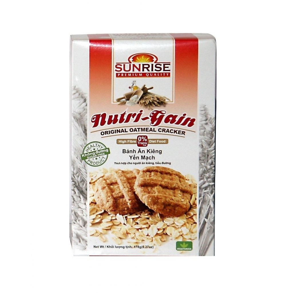 Bánh Yến Mạch - Gạo Lứt Nutri Gain - Dành Cho Người Ăn Kiêng, Tiểu Đường