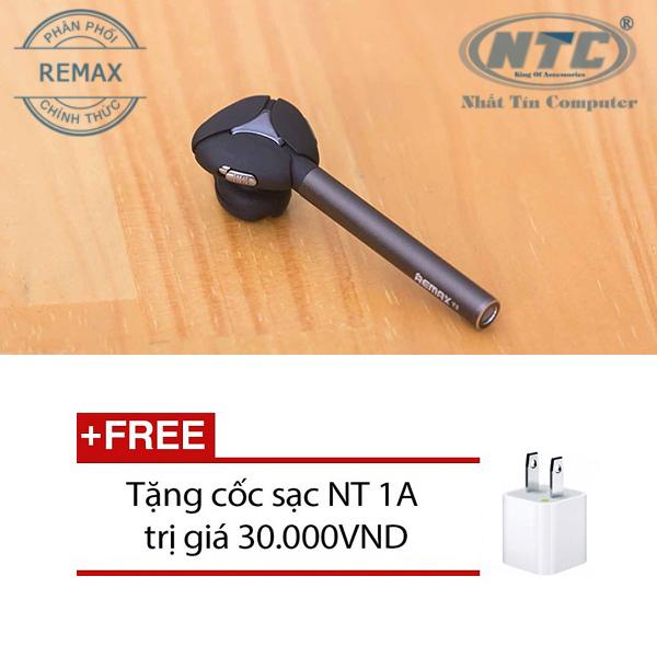 Tai nghe Bluetooth Remax RB-T3 V4.1 hỗ trợ kết nối 2 thiết bị cùng lúc (Đen) + Tặng 1 cốc sạc - Nhất Tín Computer
