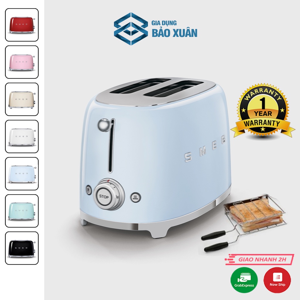 Máy nướng bánh mì Smeg TOASTER TSF01 loại 2 ngăn - Chất liệu Cromargan