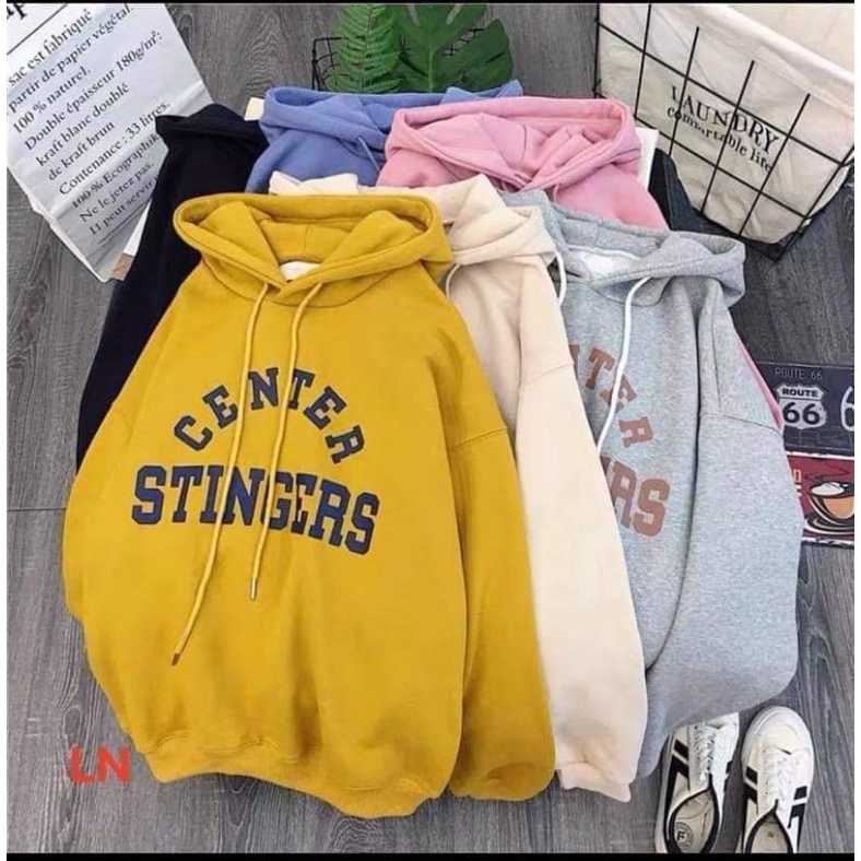 Áo hoodie 5D CENTER, Áo nỉ from rộng tay phồng, thiết kế thời trang, mặc ấp áp không bị xù - FANI