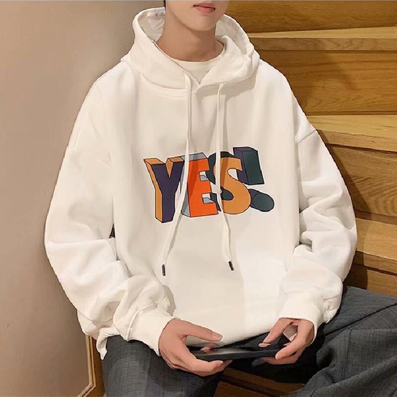 Áo Hoodie Tay Dài Dáng Rộng In Họa Tiết Thời Trang Mùa Đông Hàn Quốc Cho Nam Size M-8XL