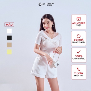 Áo Thun CCHAT Phối Lưới Cổ Chất Thun Mềm Mại Phong Cách Trẻ Trung 12TNC8006OT