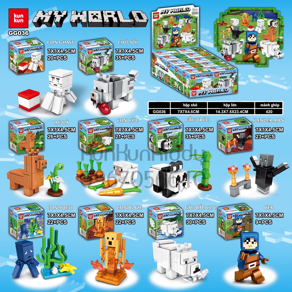 Đồ chơi mô hình lắp ráp Minecraft mini cho trẻ em