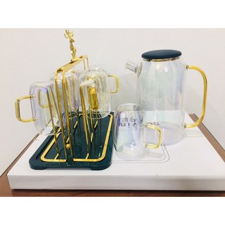 Bộ bình cốc thủy tinh 7 sắc