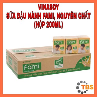[VINASOY, SỮA ĐẬU NÀNH FAMI] SỮA ĐẬU NÀNH FAMI, NGUYÊN CHẤT, HỘP 200ML