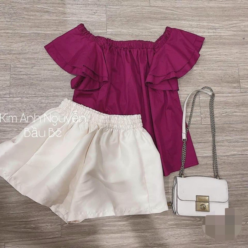 Xả hàng - Áo kiểu thô trễ vai bèo dáng rộng siêu đẹp AK139 - NhiNhi Shop