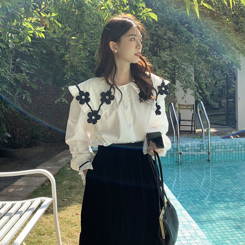 Áo Sơ Mi Cổ Búp Bê Thời Trang Cho Nữ