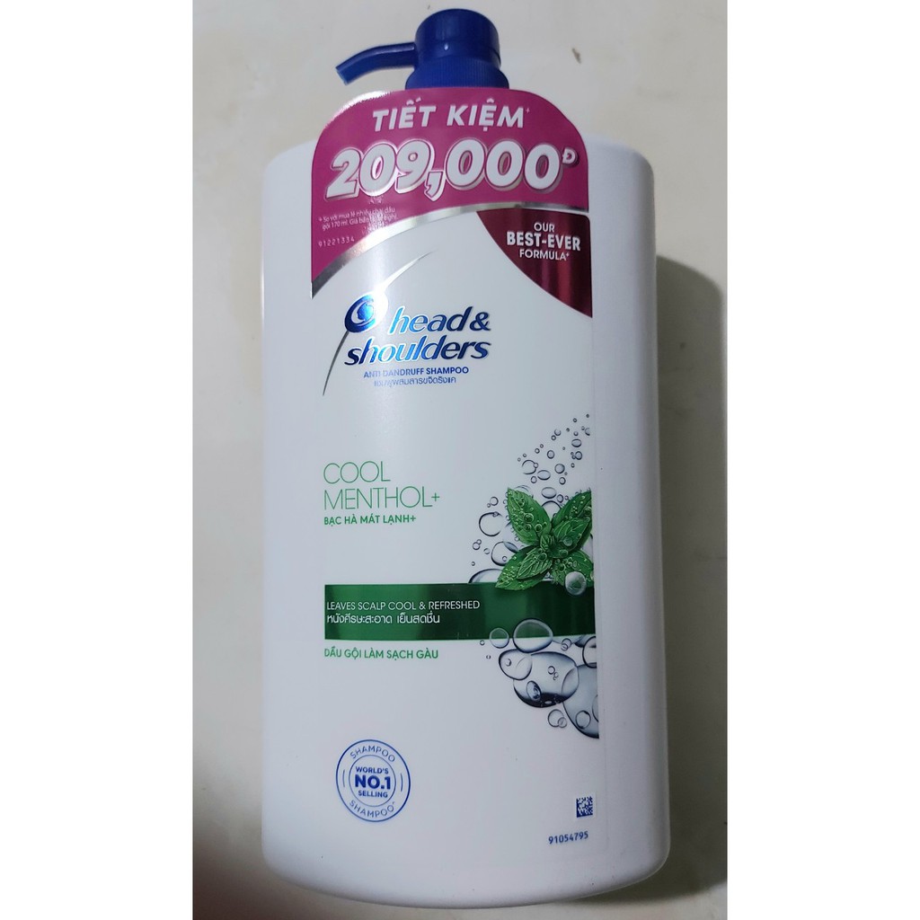 Dầu gội Head &amp; Shoulder 1800ml Bạc Hà Mát Lạnh (Dầu gội Head &amp; Shoulder 1.8kg)