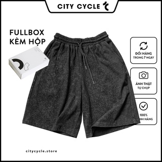 Quần đùi nam nữ chất cotton Denim Khói City Cycle - Quần short nam Unisex ống suông Local Brand