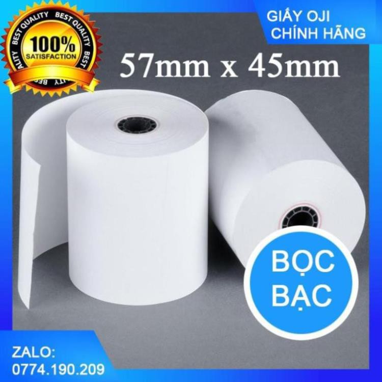 Combo 30 Cuộn Giấy In Nhiệt K57 (57mm x 45mm) In Bill/ Hóa Đơn Tính Tiền Hansol/ Oji