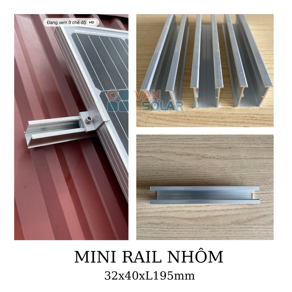 THANH MINI RAIL NHÔM CAO CẤP CHUYÊN DỤNG CHO ĐIỆN MẶT TRỜI  A6005-T6