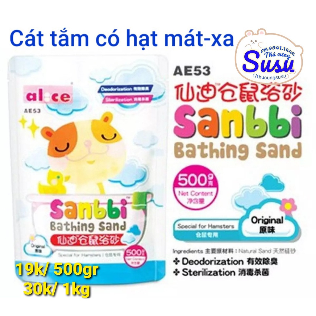 [Mã PET50K giảm Giảm 10% - Tối đa 50K đơn từ 250K] Cát Tắm Hamster Sanbbi có hạt Massage - Hàng chính hãng